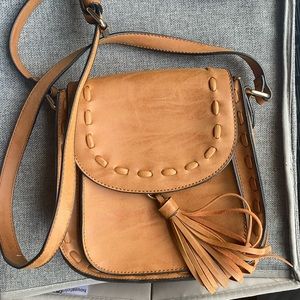 Vintage boho chestnut crossbody minibag